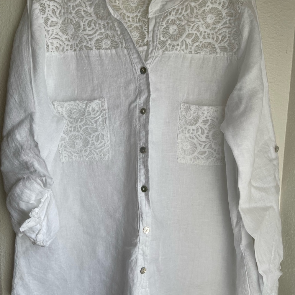 M made in Italy blouse 100% linen - Picture 2 of 12
